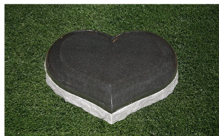 Hjerte Black - Poleret/slået kanter